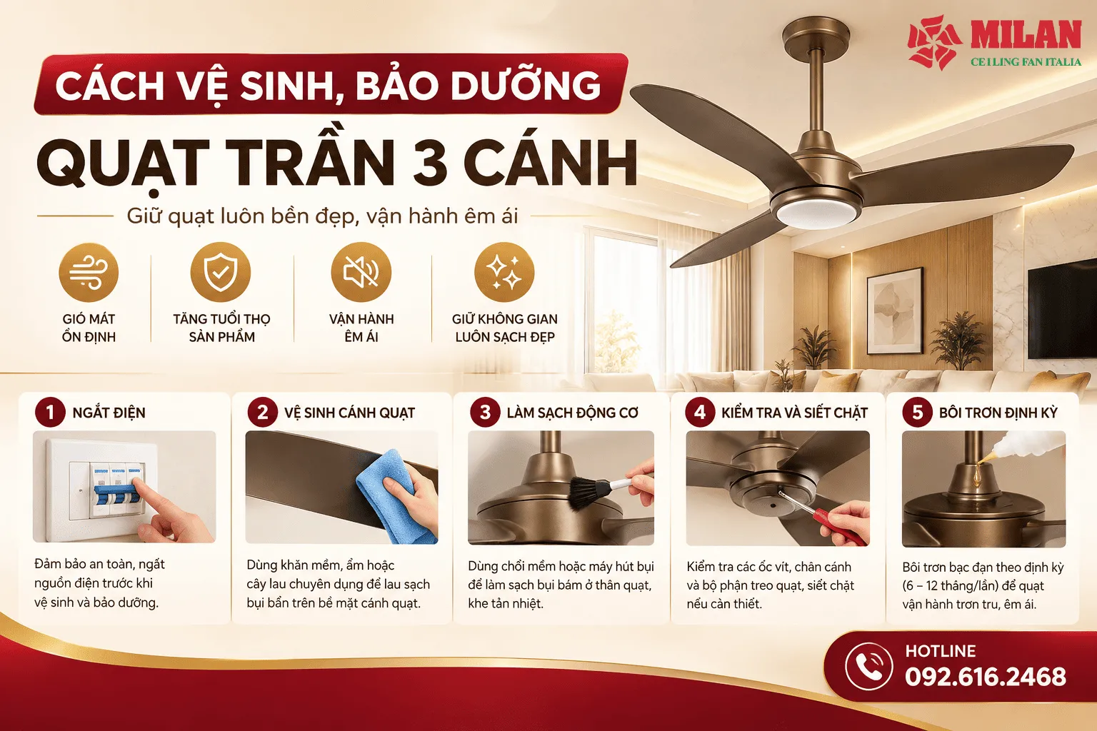 quạt trần 3 cánh